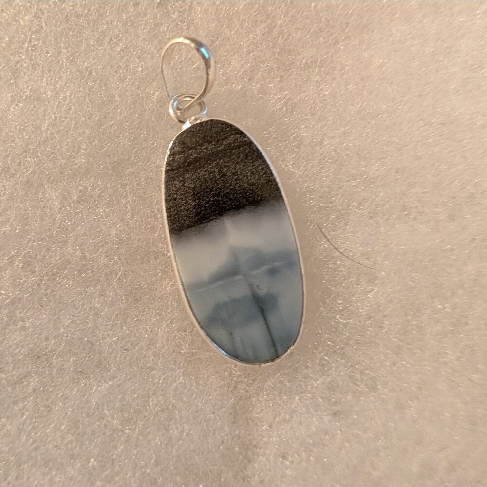 925 Sterling Silver Owyhee Blue Opal Pendant